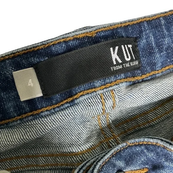 Kut From The Cloth Catherine Boyfriend Distressed Jeans Med Wash Stretch Sz 4 - Picture 10 of 11